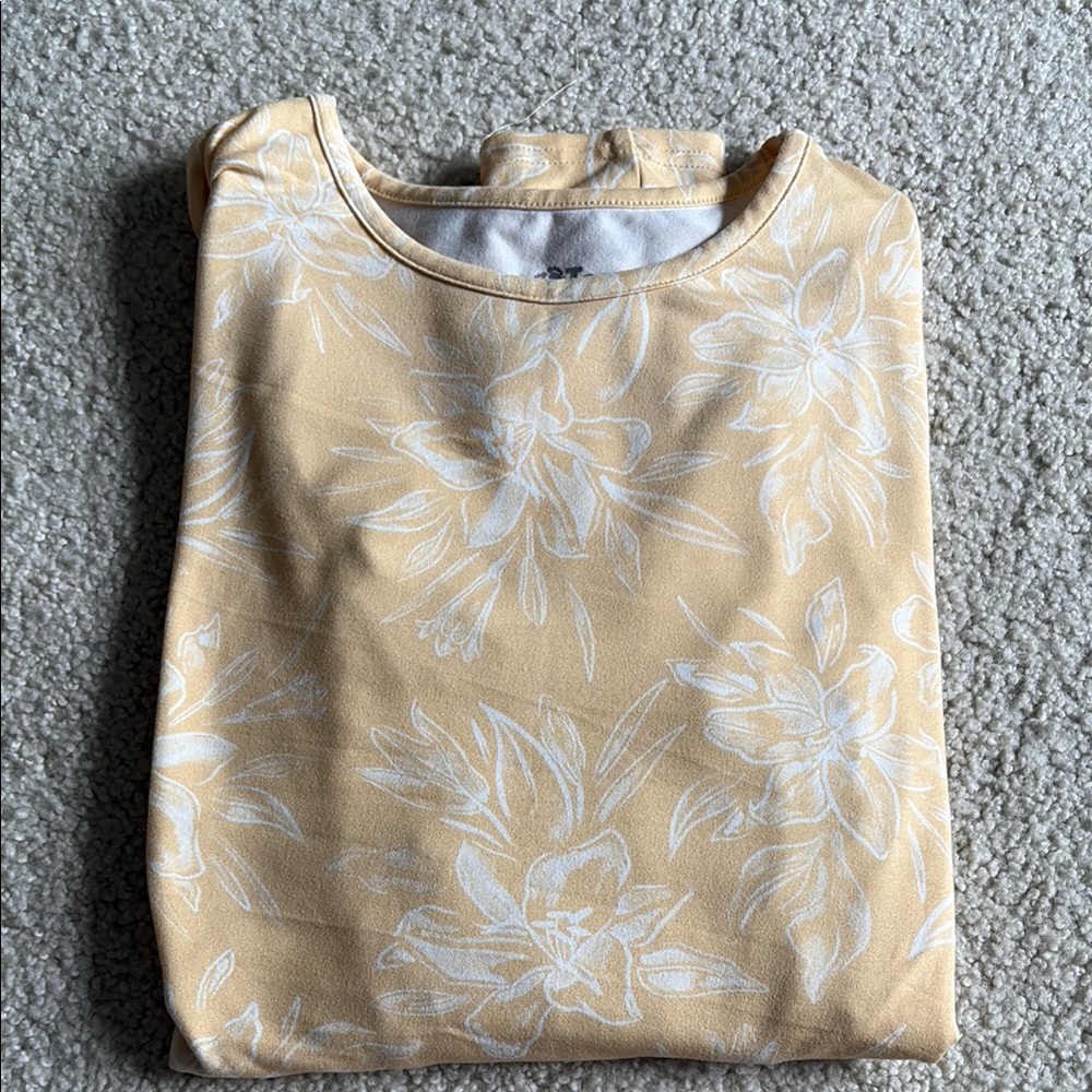 Hang Ten Floral Print Top in Yellow and White